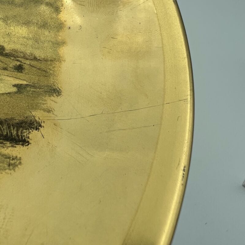 Piatto vintage decorativo in porcellana Bavaria oro zecchino da collezione Art 1 Ceramiche e Porcellane