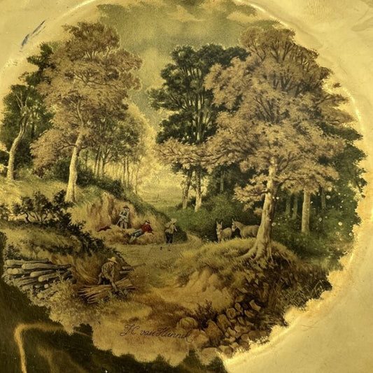 Piatto vintage decorativo in porcellana Bavaria oro zecchino da collezione art3 Ceramiche e Porcellane