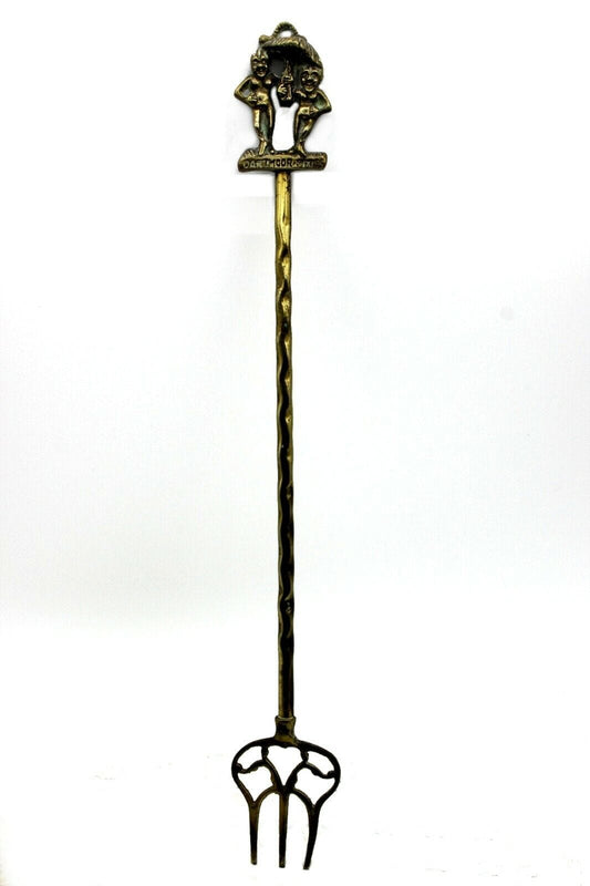 PIXIES FOLLETTI GNOMI VINTAGE FORCHETTA NANTICA IN OTTONE DA COLLEZIONE folletto Ottone