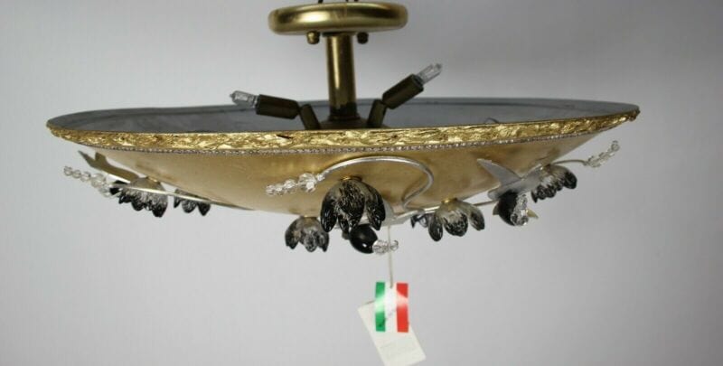 PLAFONIERA VINTAGE PLACCATA ORO MM LAMPADARI art. 6865 MADE IN ITALY LAMPADARIO Lampade Appliques