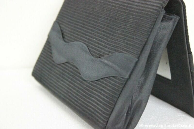 POCHETTE D'EPOCA IN STOFFA MADE IN ITALY CLUTCH VINTAGE IN RASO NERO Other