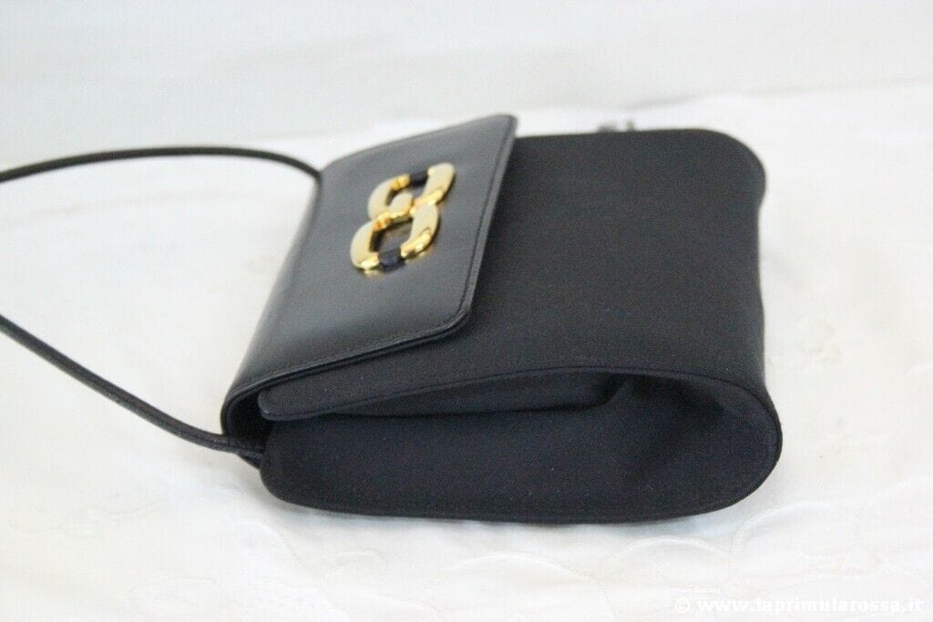 POCHETTE VINTAGE CARBOTTI PELLE E TESSUTO DESIGNER VINTAGE CLUTCH MADE IN ITALY Borse Scialli & Foulard