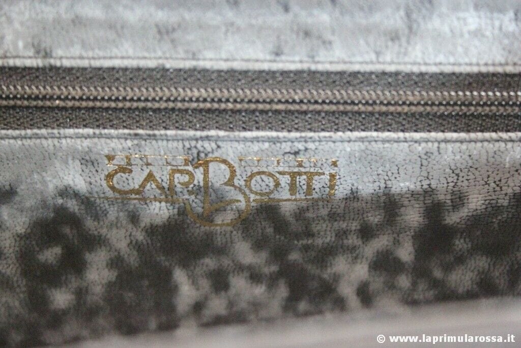 POCHETTE VINTAGE CARBOTTI PELLE E TESSUTO DESIGNER VINTAGE CLUTCH MADE IN ITALY Borse Scialli & Foulard