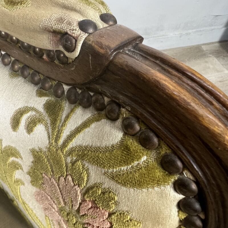 Poltrona Bergere Antica usata vintage sedia imbottita con braccioli da salotto Arredamento