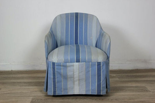 Poltrona vintage anni 50 poltroncina per camera da letto azzurro sedia imbottita Arredamento