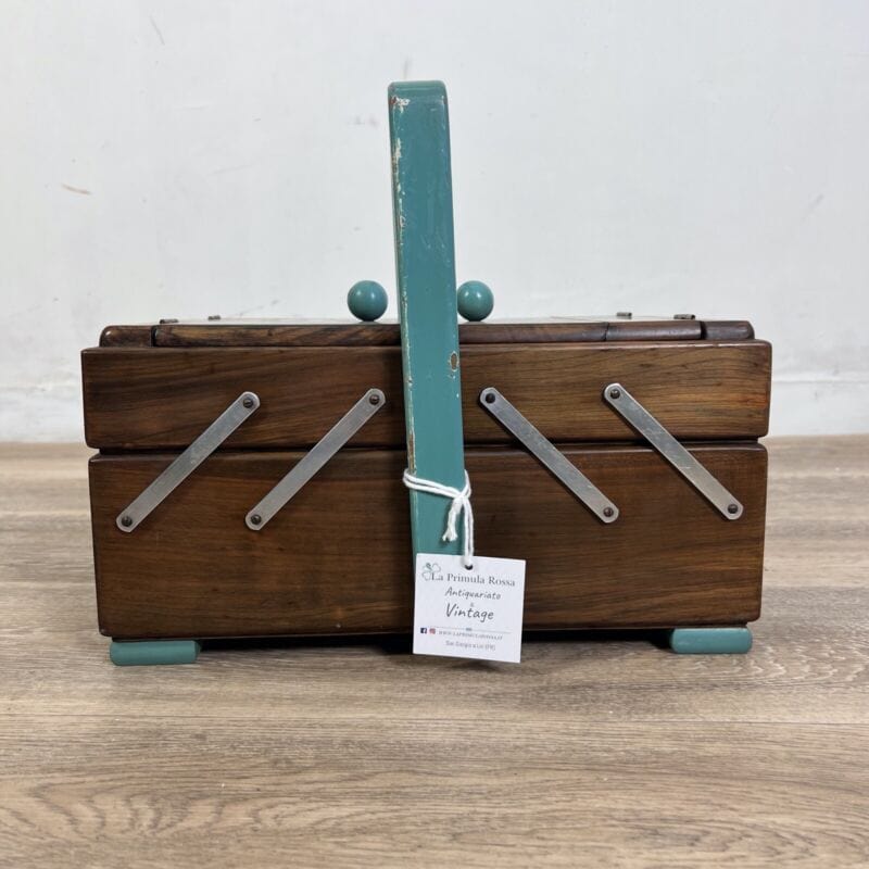 Porta lavoro vintage in legno cassetta scatola bauletto da per cucito anni 50 60 Attrezzi e Strumenti