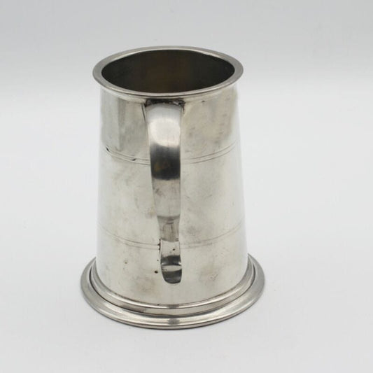 Portapenne da scrivania antico in metallo peltro boccale d'epoca 900 inglese Arc Sheffield & Argento