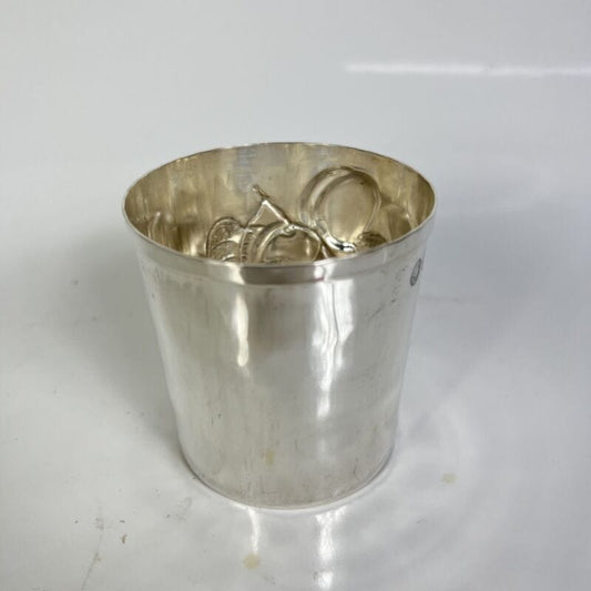 Portapenne da scrivania in argento 800 stile antico bicchiere Brandimarte silver Sheffield & Argento