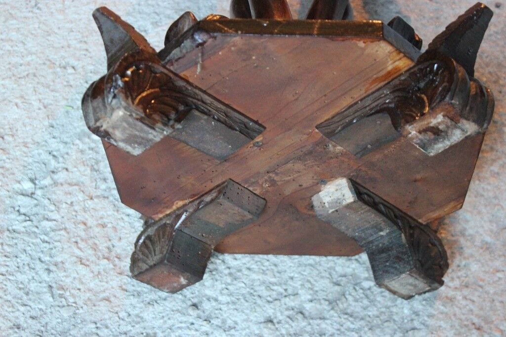 PORTAPIANTA IN LEGNO A CESTELLO H 69cm - PORTAVASO A DOGHE EPOCA '800 FIORIERIA Arredamento