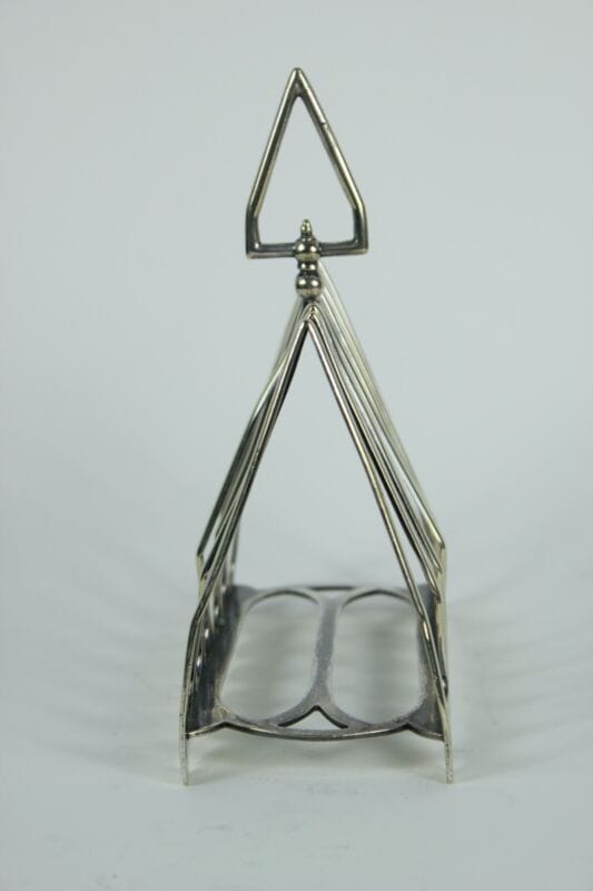 Portatovaglioli antico in silver plate portabiglietti da visita scrivania 1928 Sheffield & Argento