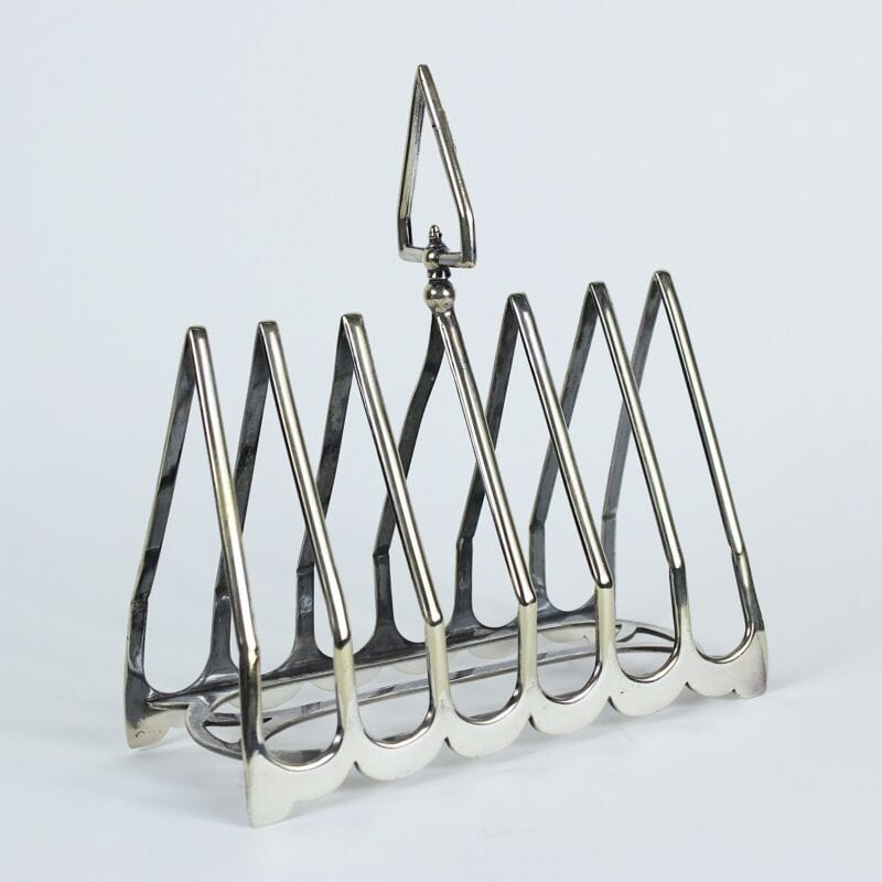 Portatovaglioli antico in silver plate portabiglietti da visita scrivania 1928 Sheffield & Argento