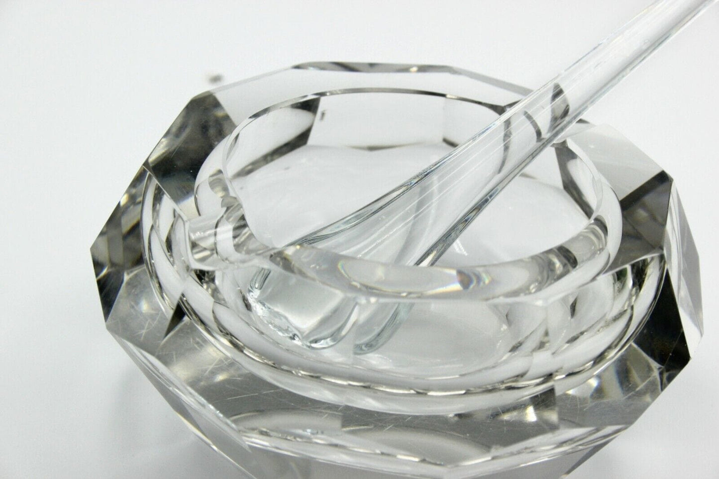 POSACENERE DA SIGARO VINTAGE CON PESTELLO IN CRISTALLO PORTACENERE IN VETRO Vetri e Cristalli