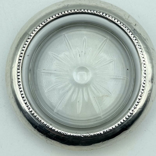 Posacenere Vintage in argento e vetro portacenere antico Silver Sottobicchiere s Sheffield & Argento