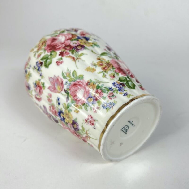 Potiche d'epoca in porcellana Bavaria vaso vintage decoro con rose fiori e oro Ceramiche e Porcellane