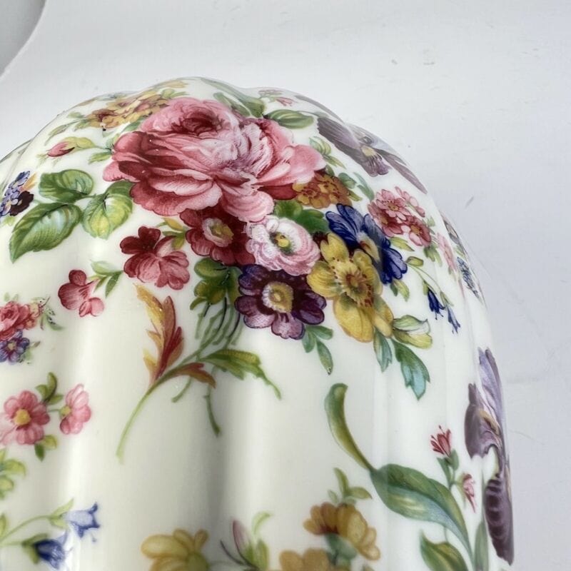 Potiche d'epoca in porcellana Bavaria vaso vintage decoro con rose fiori e oro Ceramiche e Porcellane