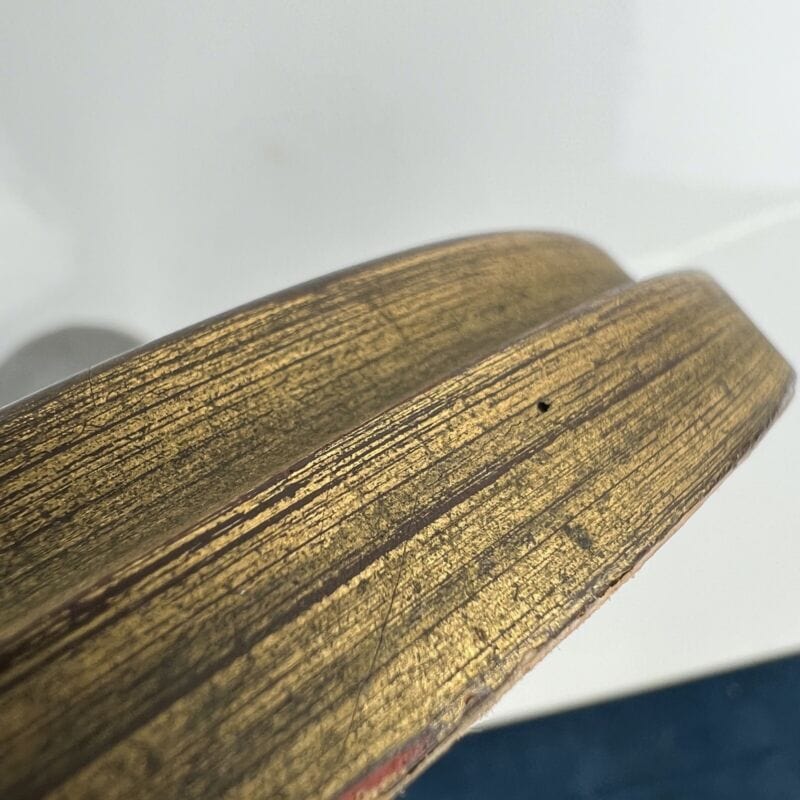 Quadretto antico miniatura olio ovale dipinto fiori cornice in legno oro Firmato Quadri