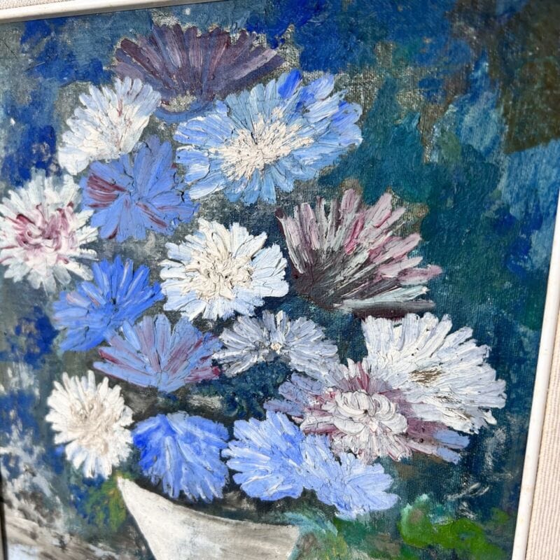 Quadro antico dipinto a olio natura morta con fiori vintage provenzale shabby Quadri