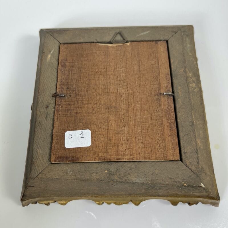 Quadro antico dipinto a olio su tavola quadretto fiori cornice oro stile barocco Quadri