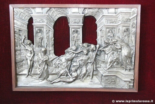 QUADRO BASSORILIEVO VINTAGE IN PELTRO ARTISTA MAURIZIO TREZZA BAS RELIEF PEWTER Stampe e Incisioni