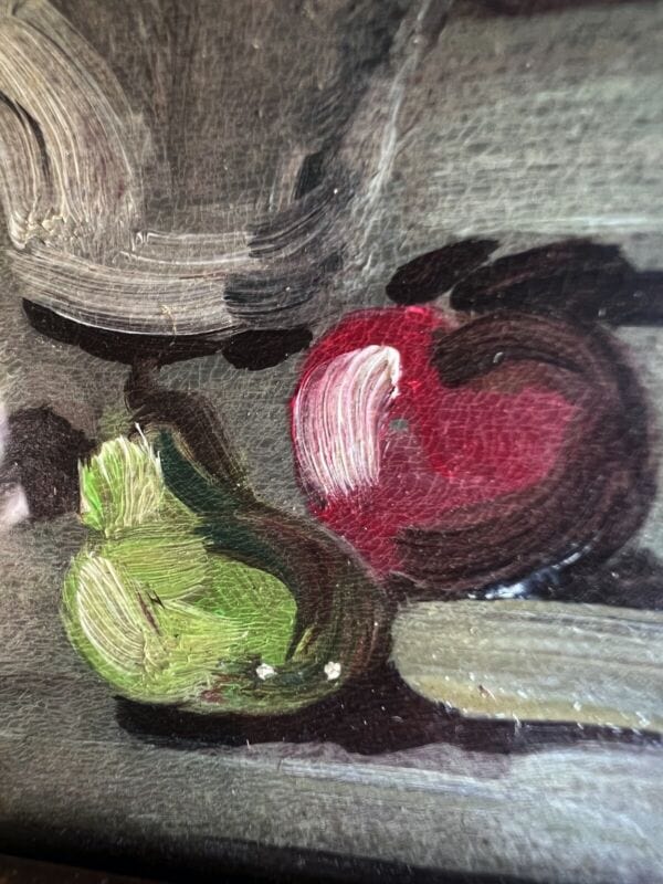 Quadro dipinto a olio natura morta coppia di quadretti stile antico con frutta Quadri