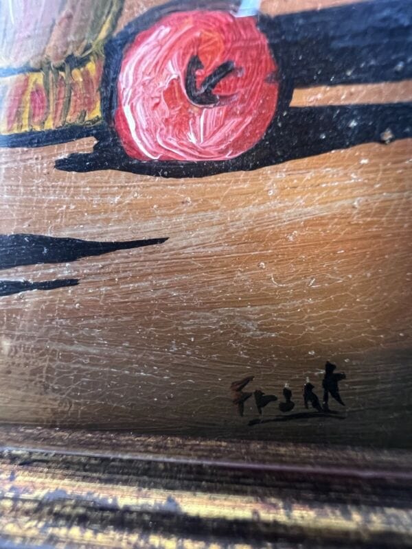 Quadro dipinto a olio natura morta coppia di quadretti stile antico con frutta Quadri