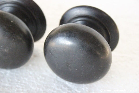 QUATTRO POMELLI ANTICHI IN LEGNO EPOCA 800 POMELLO FOUR VICTORIAN EBONY KNOBS Restauro