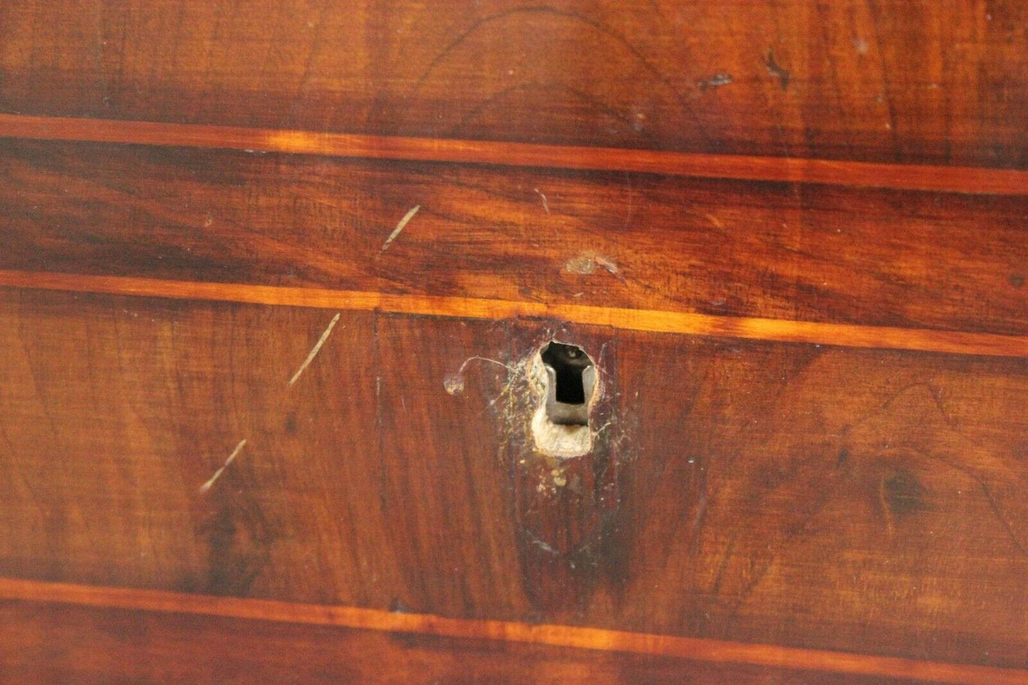 Ribalta Antica mobile italiano como secretaire in legno di noce intarsiato rosa Arredamento
