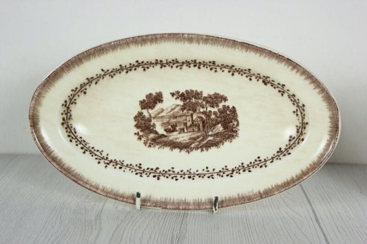 Richard Ginori coppia piatti antichi ovali servizio in ceramica S. Cristoforo Ceramiche e Porcellane