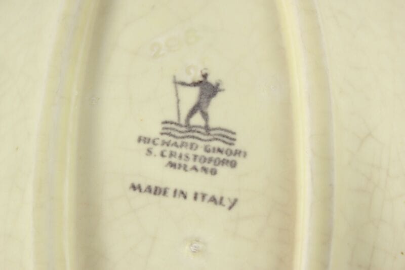 Richard Ginori coppia piatti antichi ovali servizio in ceramica S. Cristoforo Ceramiche e Porcellane