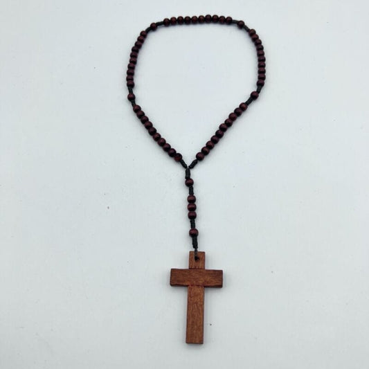 Rosario francescano in di legno vintage crocifisso collana simbolo della pace Oggetti sacri - rosari