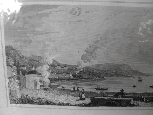 SAVONA STAMPA ANTICA IN BIANCO E NERO ANNO 1841 - ORIGINALE INCISIONE D'EPOCA Stampe e Incisioni