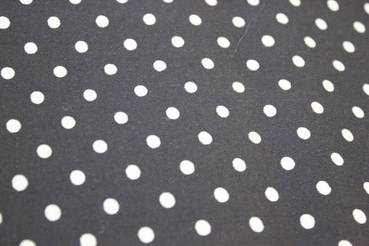 SCAMPOLO DI STOFFA VINTAGE IN COTONE A POIS BIANCO E NERO MT.1,30 x h 1,80 Corredo Pizzi e Tessuti