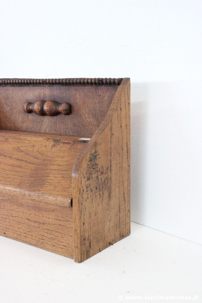 SCATOLA ANTICA IN LEGNO DA SCRIVANIA PORTAOGGETTI VINTAGE OAK WOODEN BOX Scatole in legno