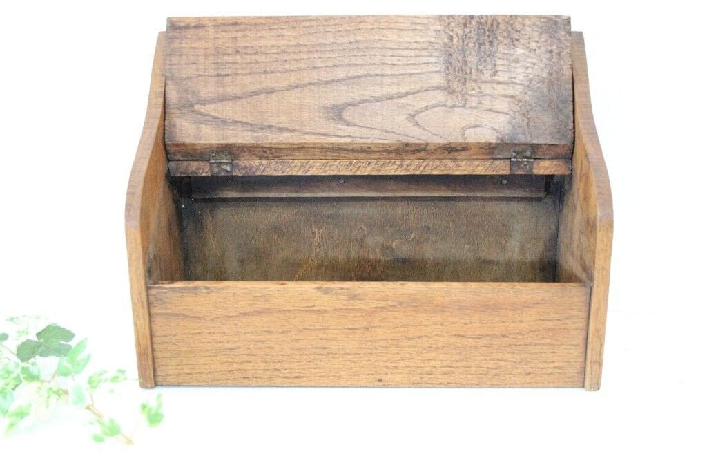 SCATOLA ANTICA IN LEGNO DA SCRIVANIA PORTAOGGETTI VINTAGE OAK WOODEN BOX Scatole in legno