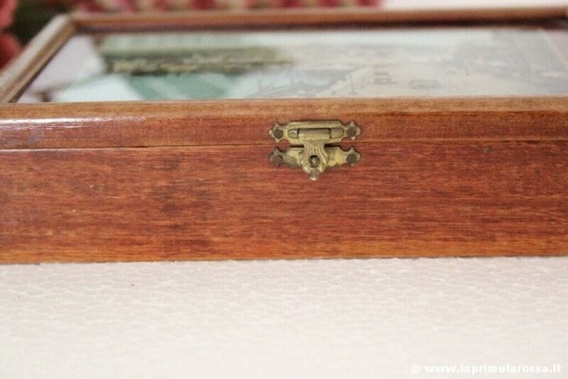 SCATOLA ANTICA IN LEGNO SOUVENIR CHERBOURG VINTAGE FRENCH WOODEN BOX Scatole in legno