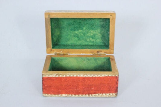 Scatola baule fiorentina vintage portagioie in legno scatolina bauletto violette Scatole in legno