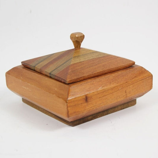 Scatola cofanetto antica in legno stile deco portagioie oggetti per scrivania Complementi d'arredo