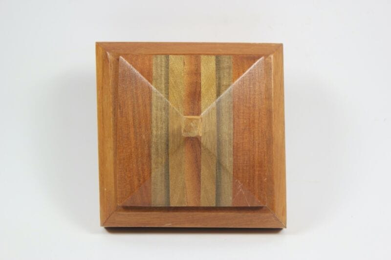 Scatola cofanetto antica in legno stile deco portagioie oggetti per scrivania Complementi d'arredo