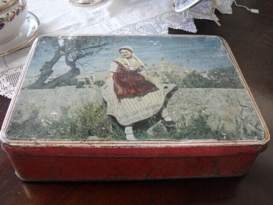 SCATOLA D'EPOCA IN LATTA  cm 29x22 - VINTAGE TIN BOX Pubblicità vintage