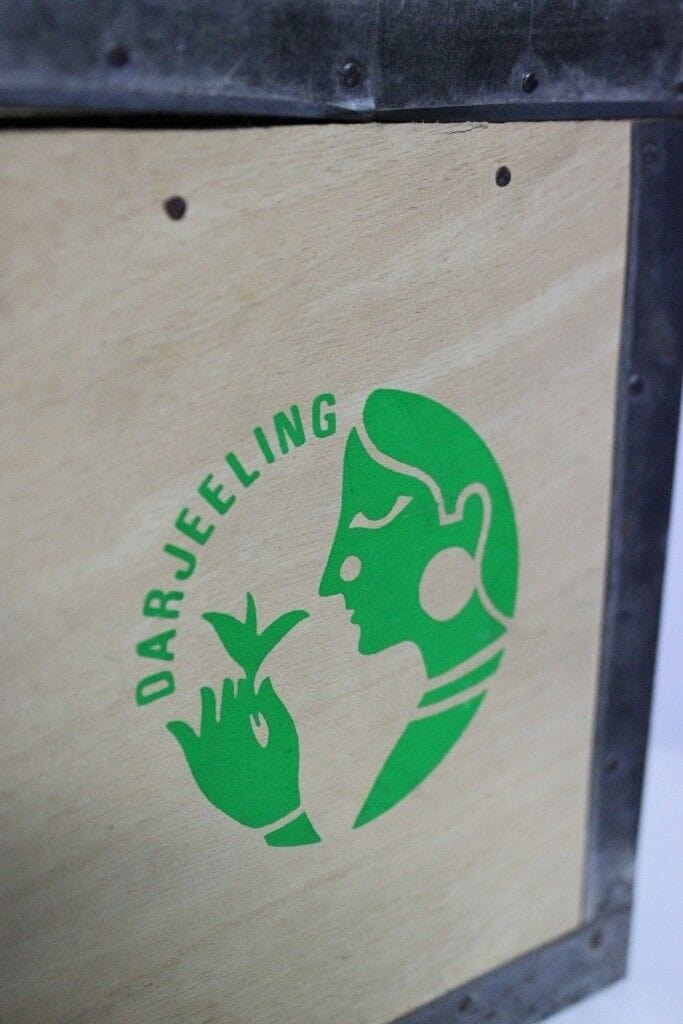SCATOLA DA TE' IN LEGNO VINTAGE DARJEELING WOODEN TEA BOX CADDY TEA CHEST h 21 Complementi d'arredo