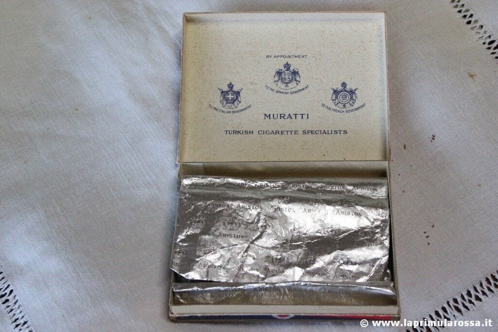 SCATOLA DI SIGARETTE D'EPOCA MURATTI'S ARISTON VINTAGE POCKET CIGARETTES BOX Pubblicità vintage