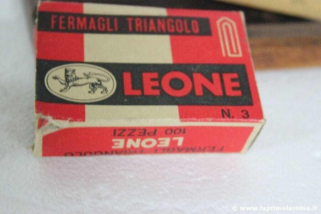 SCATOLA FERMAGLI LEONE VINTAGE n.3 GRAFFETTE - VINTAGE ITALIAN PAPERCLIPS Complementi d'arredo