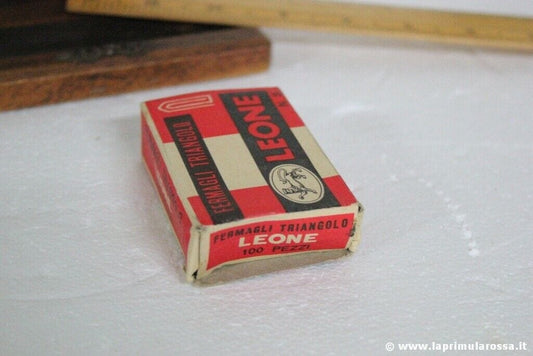 SCATOLA FERMAGLI LEONE VINTAGE n.3 GRAFFETTE  - VINTAGE ITALIAN PAPERCLIPS Complementi d'arredo