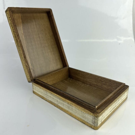 Scatola fiorentina vintage porta sigari in legno oro Volto Ignudi Michelangelo Scatole in legno