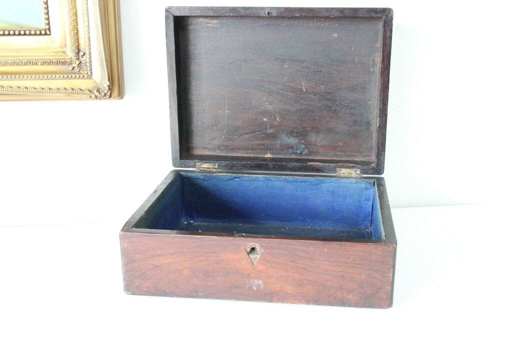 SCATOLA INGLESE EPOCA 800 IN LEGNO DI PALISSANDRO ANTIQUE VICTORIAN WOODEN BOX Scatole in legno
