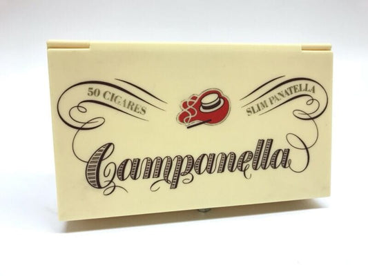 SCATOLA PORTA SIGARETTE IN PLASTICA  VINTAGE MARCA CAMPANELLA ASTUCCIO COFANETTO Pubblicità vintage