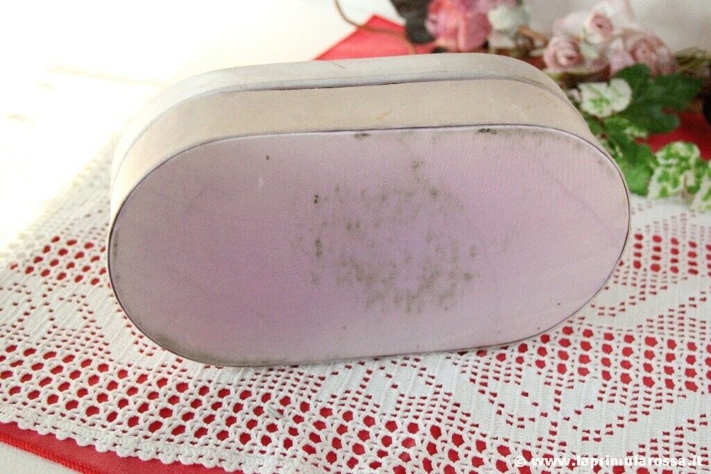 SCATOLA PORTAGIOIE VINTAGE RICOPERTA IN TESSUTO ROSA E PERLINE Vintage