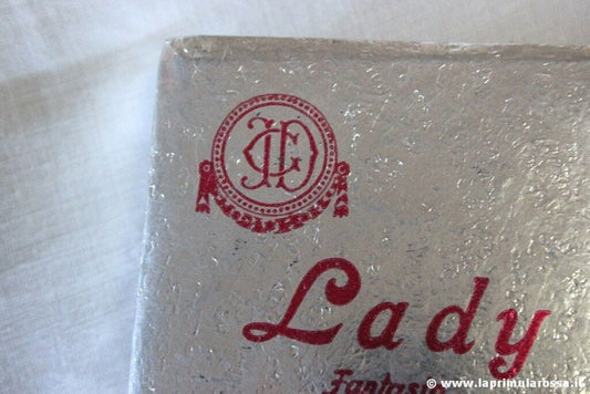 SCATOLA  VUOTA SIGARETTE EGIZIANE  VINTAGE LADY FANTASIO CIGARETTES GRAND LUXE Pubblicità vintage
