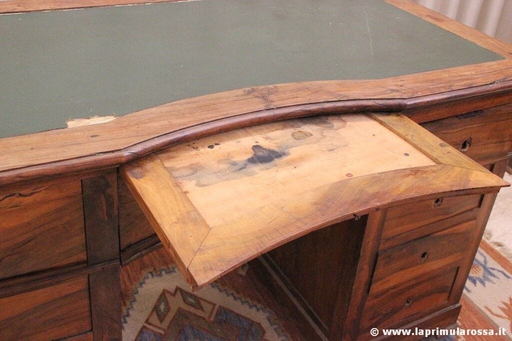 SCRIVANIA ANTICA IN LEGNO CON CASSETTI  SCRITTOIO ITALIANO ' 800 TAVOLO UFFICIO Arredamento