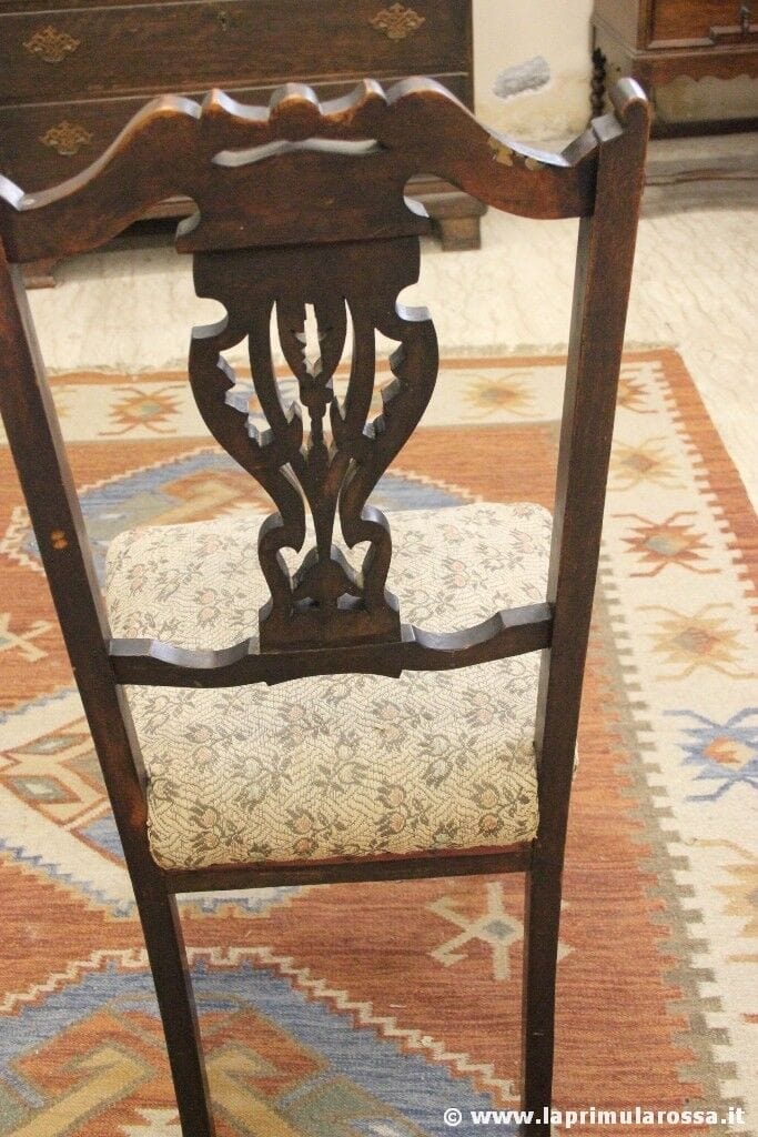 SEDIA ANTICA IN LEGNO SCHIENALE INTAGLIATO - VICTORIAN WOODEN CHAIR Arredamento
